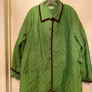 Joan Rivers as on QVC quilted green jacket